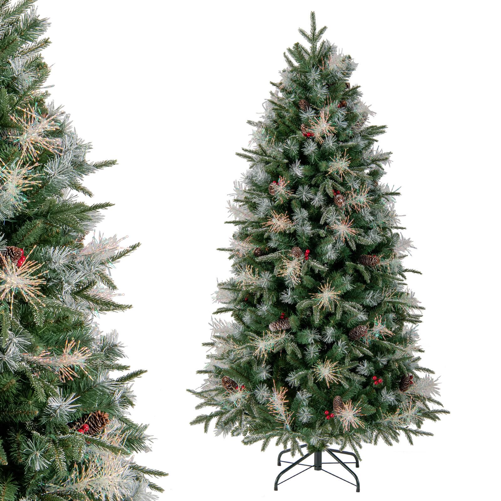 Alt View 9. Costway - Costway 6 FT Artificial Christmas Tree with 806 Branch Tips, 270 Warm White LED Lights - Green.