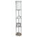 Alt View 14. Simple Designs - Round Etagere Storage Floor Lamp with 2 USB, 1 Outlet - Gray.