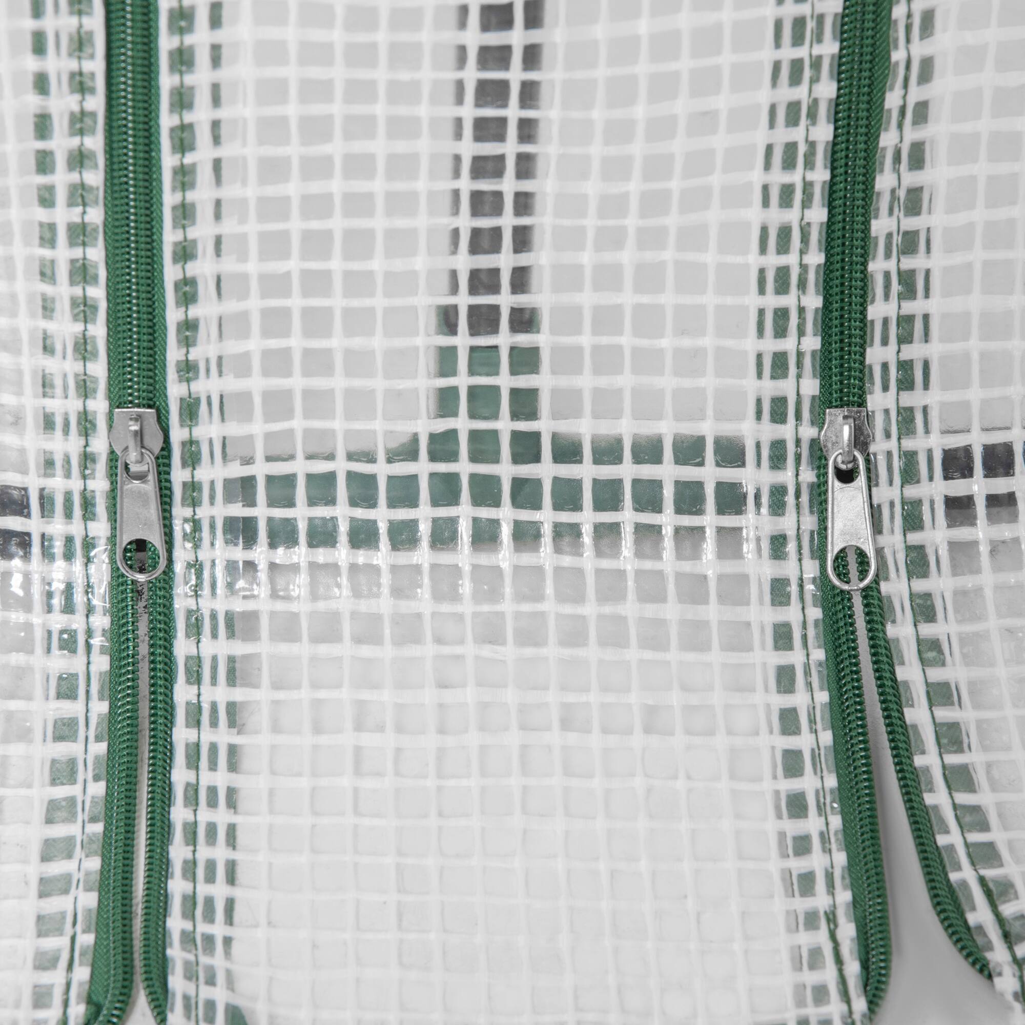 Alt View 8. Outsunny - 6' x 3' x 3' Mini Greenhouse with Zippered Doors & Roll-up Windows, Portable Plant Hot House with Durable PE Cover - White.