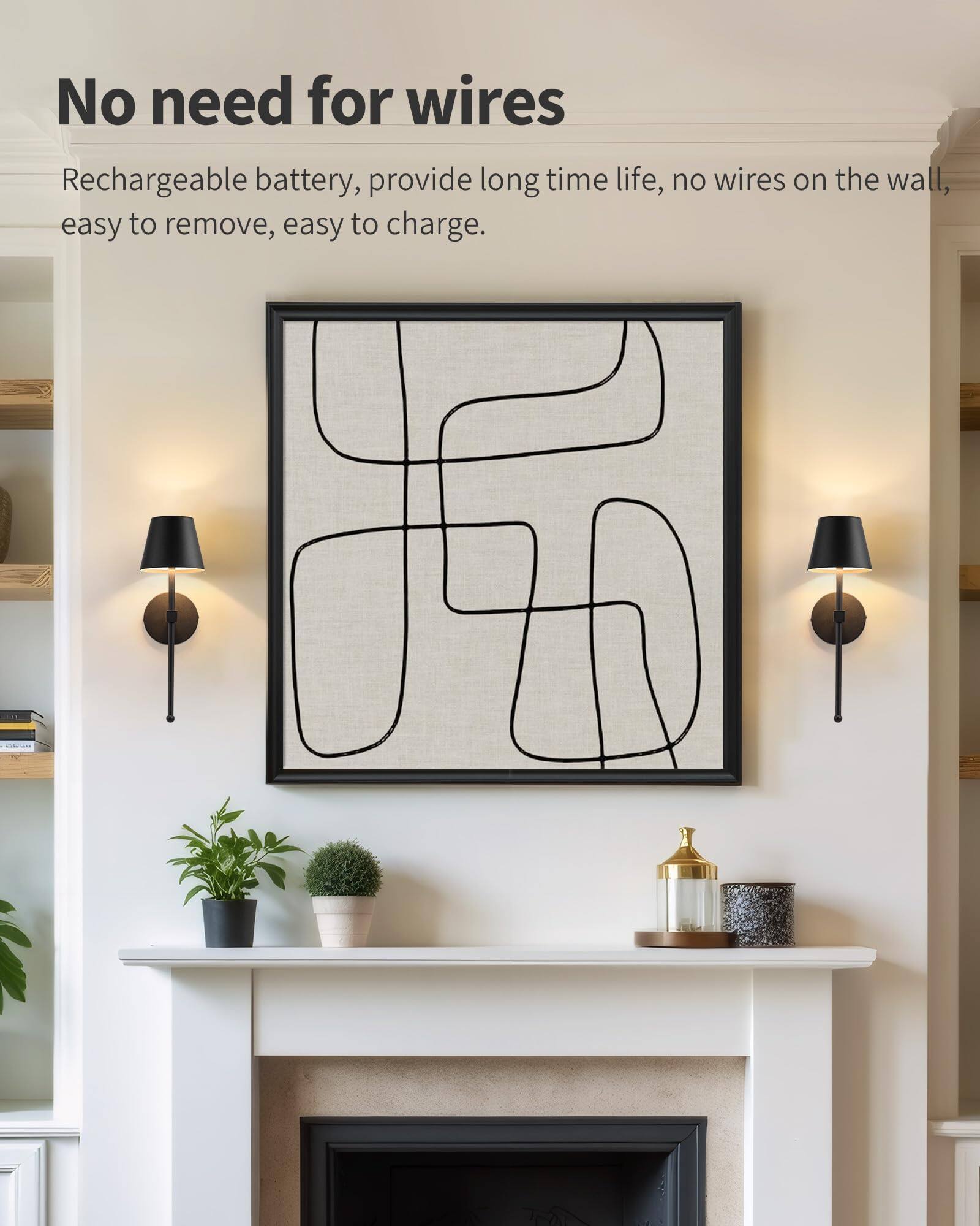No need for wires

Rechargeable battery, provide long time life, no wires on the wall, easy to remove, easy to charge.