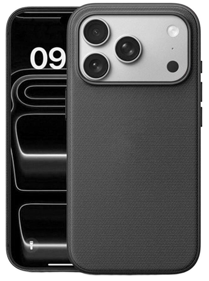 Alt View 8. Nakedcellphone - Woven Combo for iPhone 17 Pro Case - Compatible with MagSafe - with Rotating Belt Clip Holster Holder - Black.