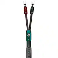 AudioQuest - Robin Hood ZERO 8' Speaker Cable w/ ZERO-Tech for Full-Range or Treble with U-Spade > U-Spade - Green on Black - Front_Zoom