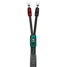 AudioQuest - Robin Hood ZERO 8' Speaker Cable w/ ZERO-Tech for Full-Range or Treble with U-Spade > U-Spade - Green on Black