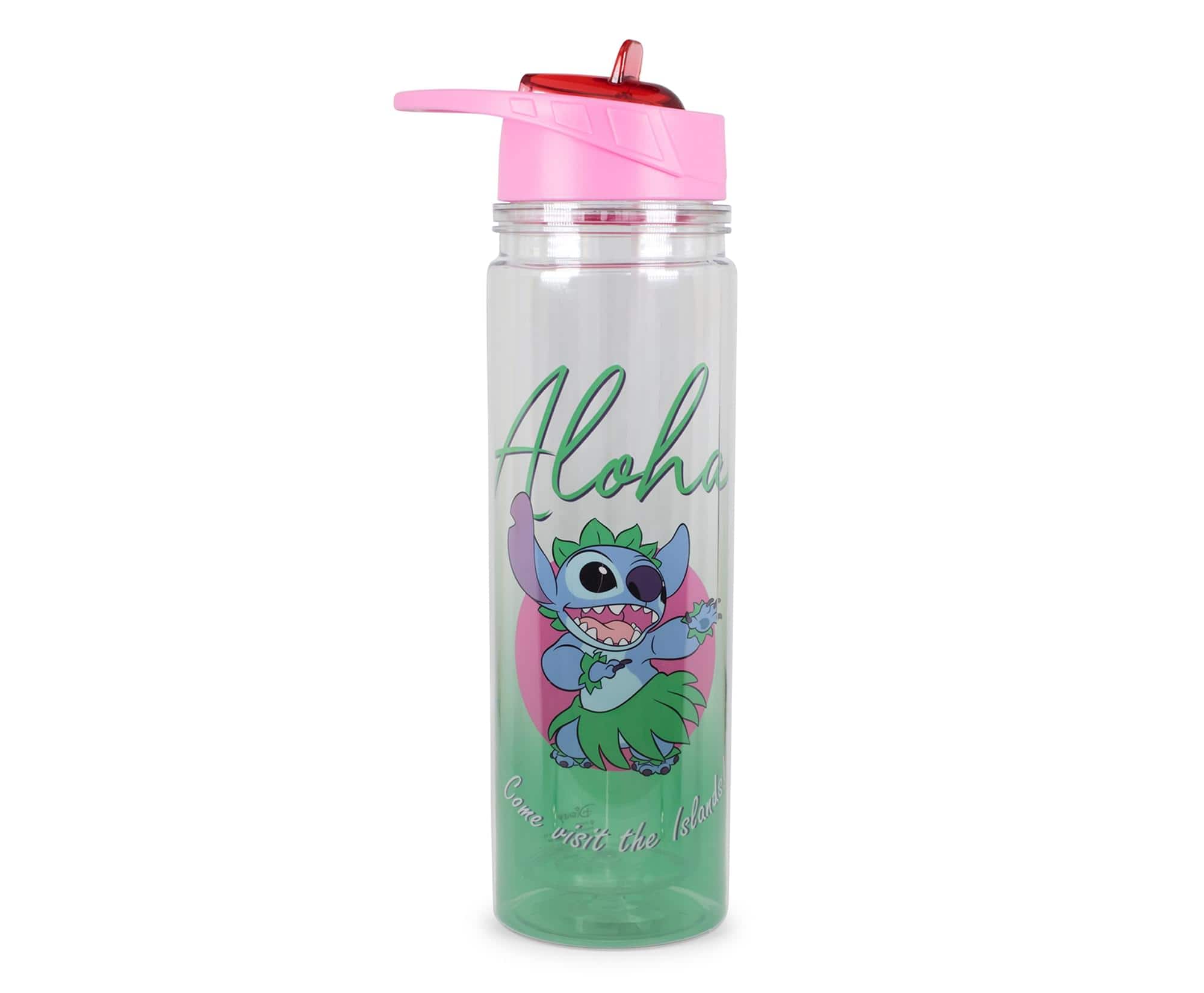 Disney - Lilo & Stitch "Aloha" Double Wall Tritan Water Bottle | Holds 18 Ounces - Pink