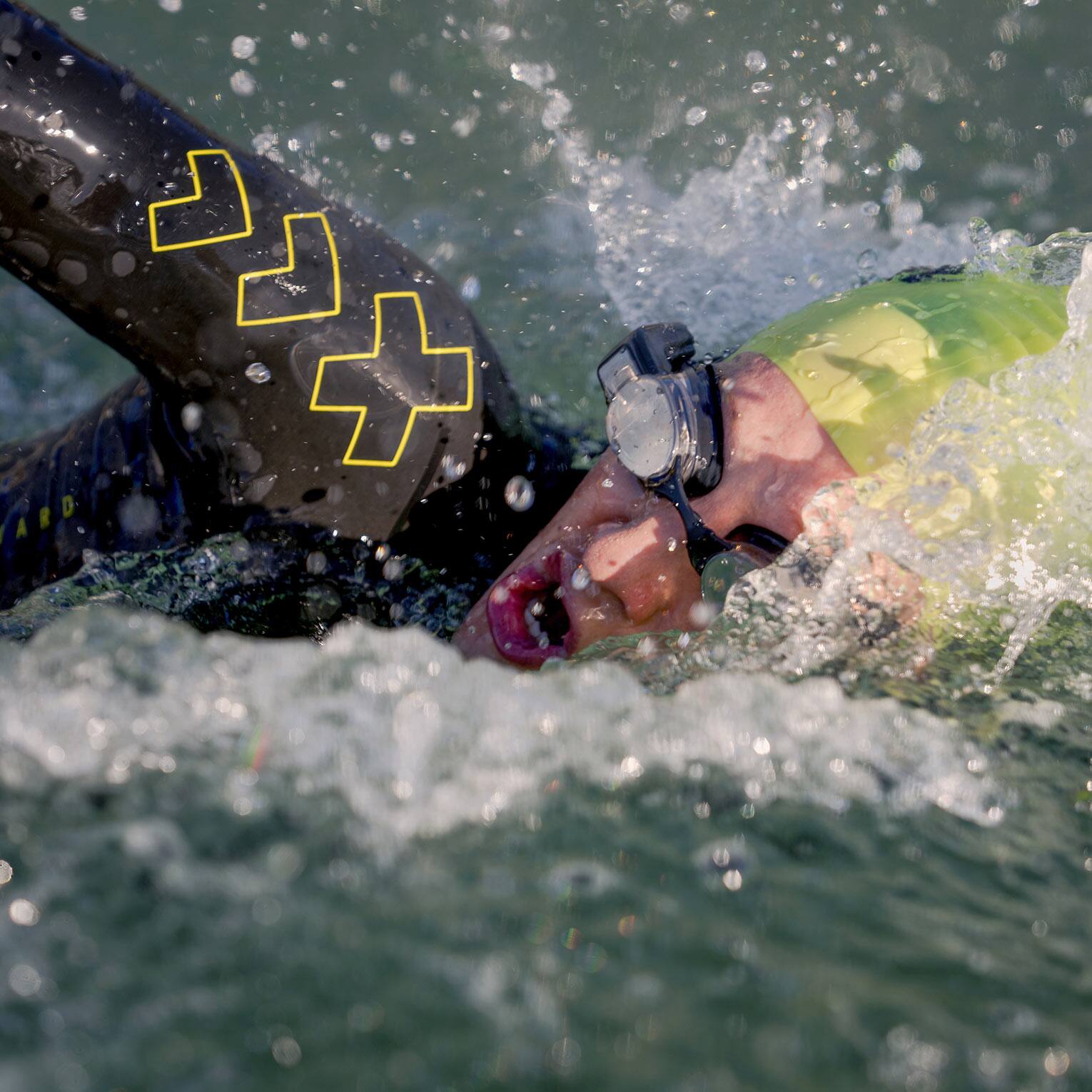 Left. FORM - Smart Swim Goggles - black.