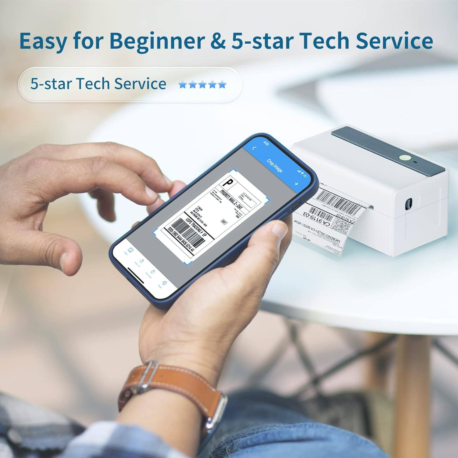 JADENS 468BT Thermal Label Printer – Bluetooth & USB Connectivity