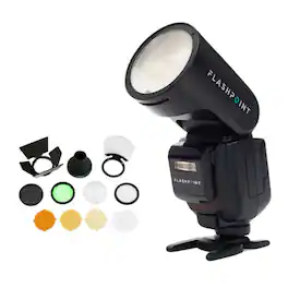 Flashpoint - Zoom Li-on X PRO R2 TTL On Camera Round Speedlight Flash for Canon with Round Head Flash Accessory Kit