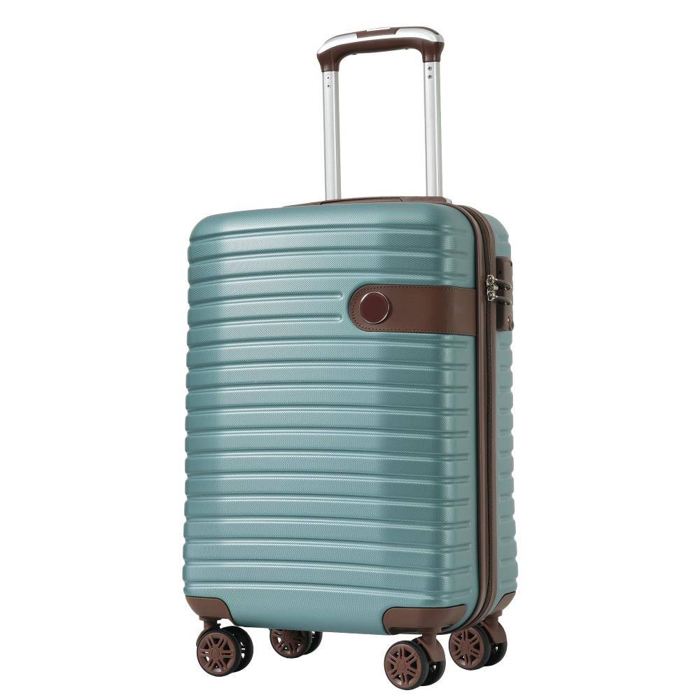 Angle. BreeBe - Hardshell Luggage Set with TSA Lock, 360° Spinner Wheels, Lightweight Durable Travel Suitcases for Men & Women - Blue.
