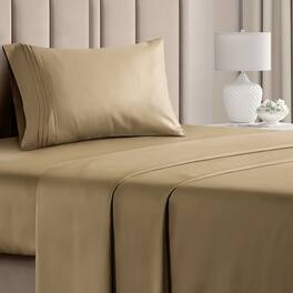 CGK Linens - Luxury Soft 4 Piece Solid Bed Sheet Set - Deep Pocket Fits 8"-16" Mattresses - Twin XL - Beige