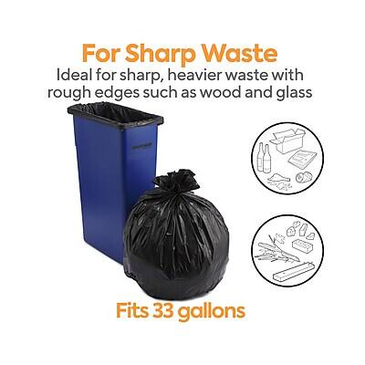 For Sharp Waste  
Ideal for sharp, heavier waste with rough edges such as wood and glass  
Fits 33 gallons