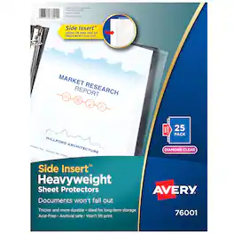 Avery - Diamond Secure Side-Load Sheet Protectors, 25ct (76001) - Clear