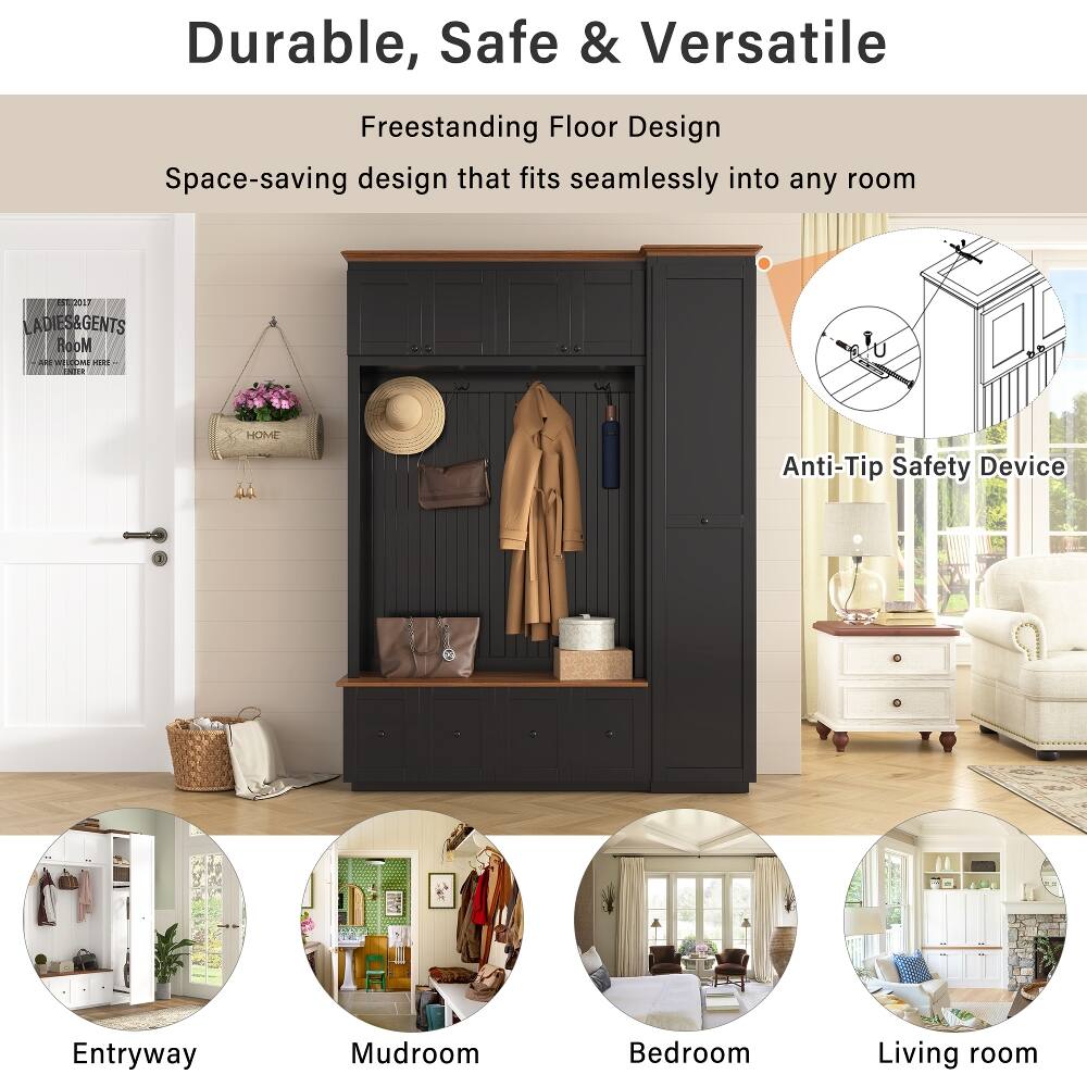 Durable, Safe & Versatile  
Freestanding Floor Design  
Space-saving design that fits seamlessly into any room  

2017 LADIES & GENTS = WELCOME HERE ENTER HOME  

Anti-Tip Safety Device  

Entryway  
Mudroom  
Bedroom  
Living room