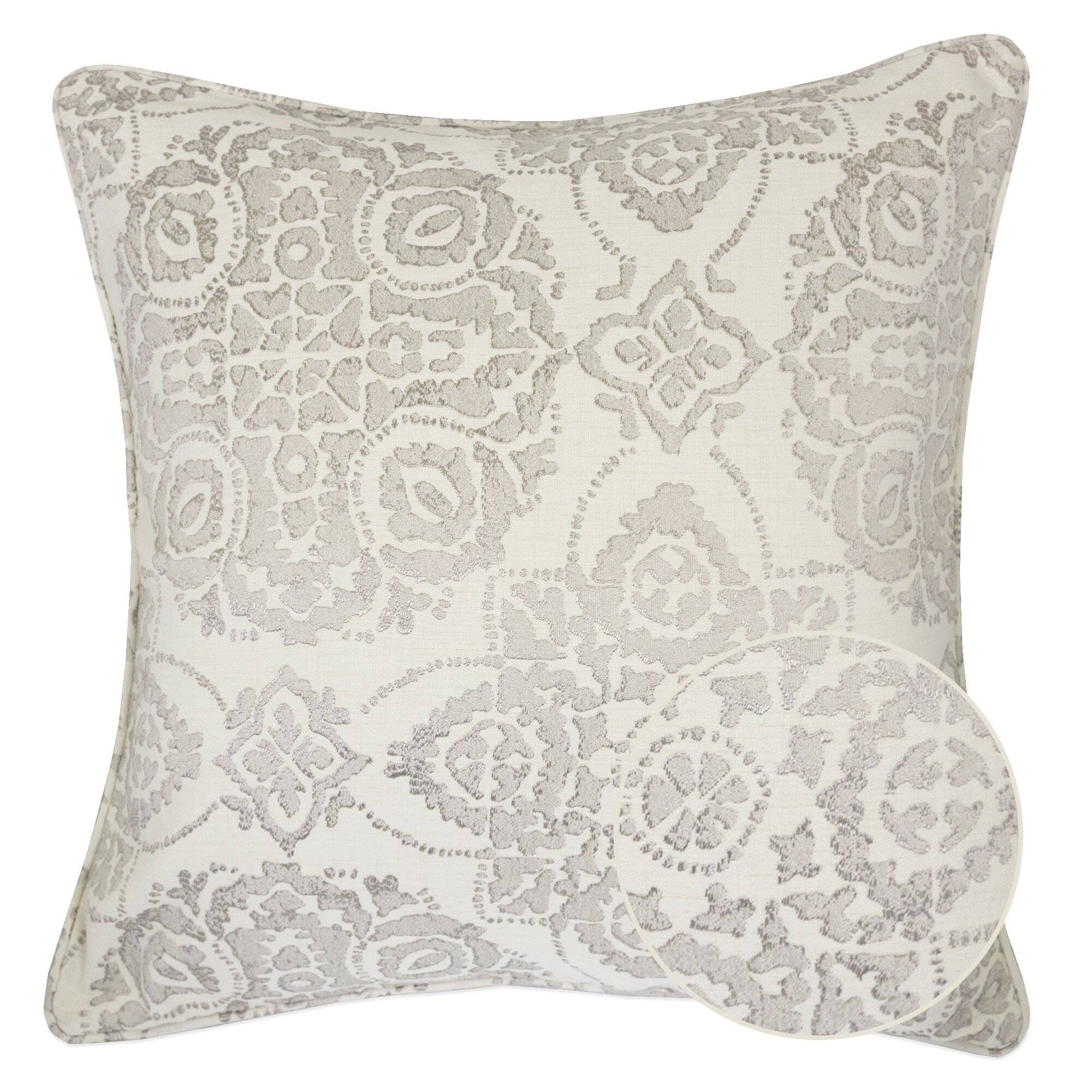 Angle. LuXeo - Katlina Indoor/Outdoor Reversible Throw Pillow Color: Cream, Size: 20"x20" - CREAM.