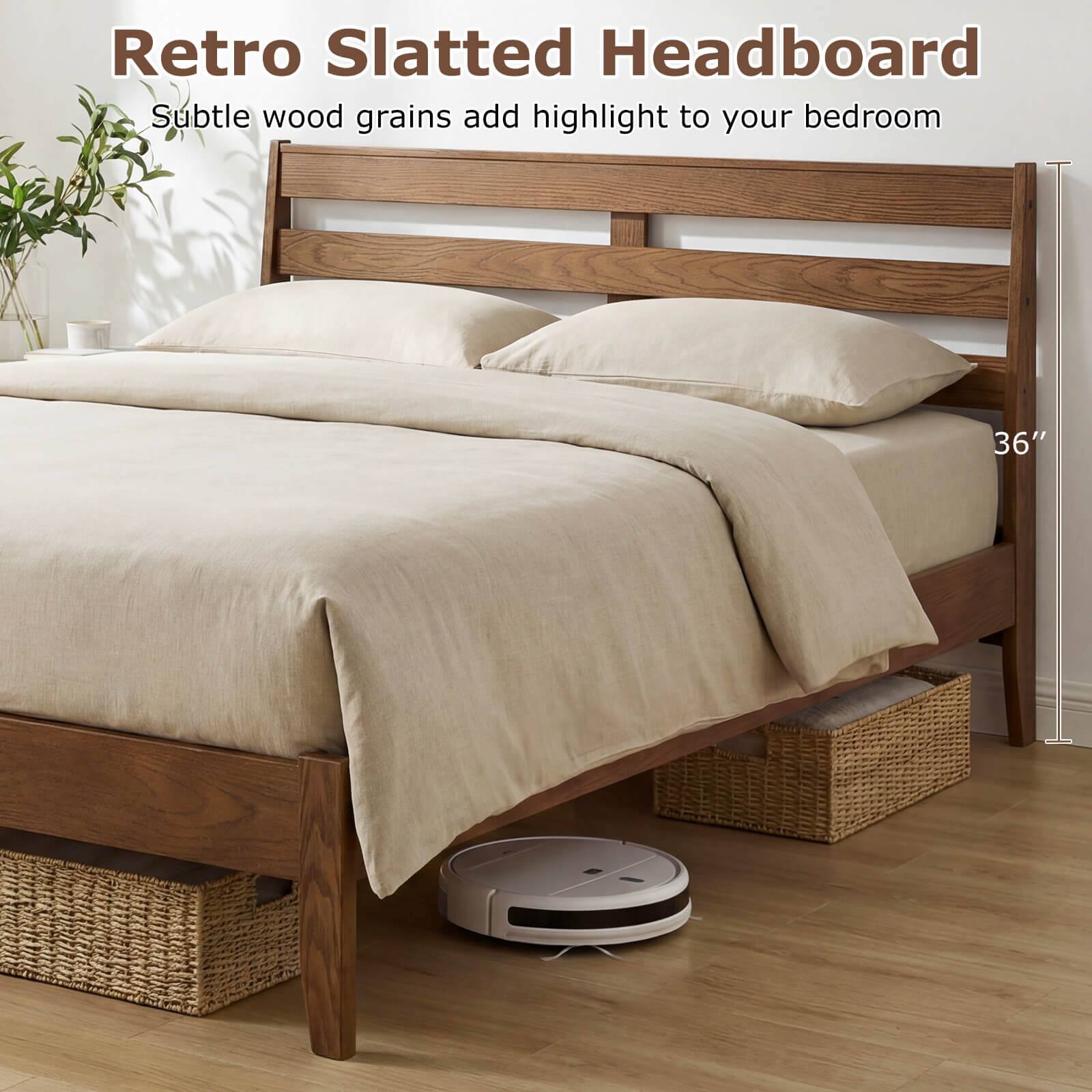 Retro Slatted Headboard  
Subtle wood grains add highlight to your bedroom  
36"