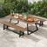 Angle. Costway - 2 PCS Patio 72 " Extra Long Bench Outdoor Long Chair for 4 Weatherproof HDPE Seat - Brown + Black.