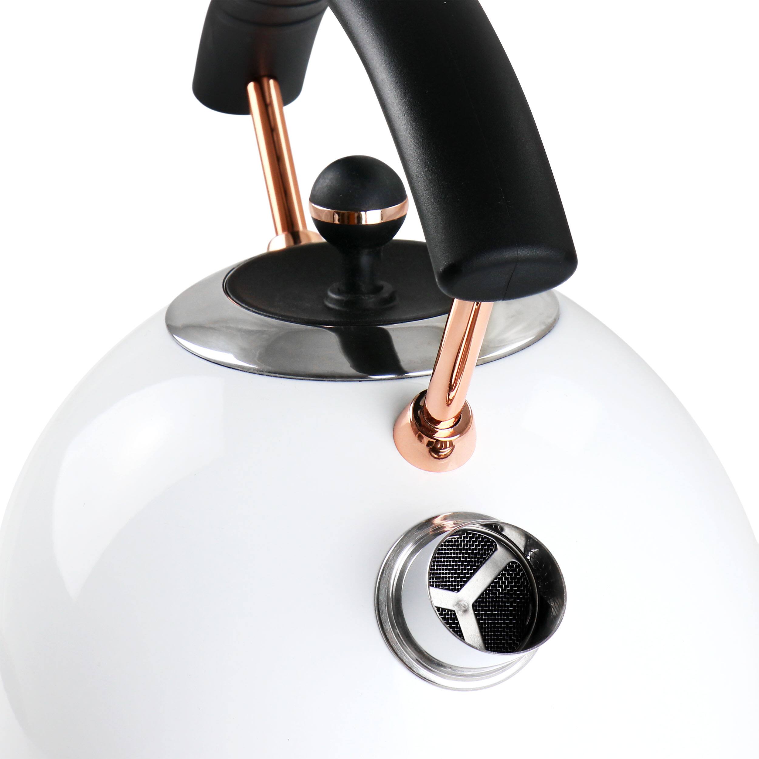 Alt View 4. MegaChef - MegaChef 1.9 Quart Half Circle Electric Tea Kettle in White - White.