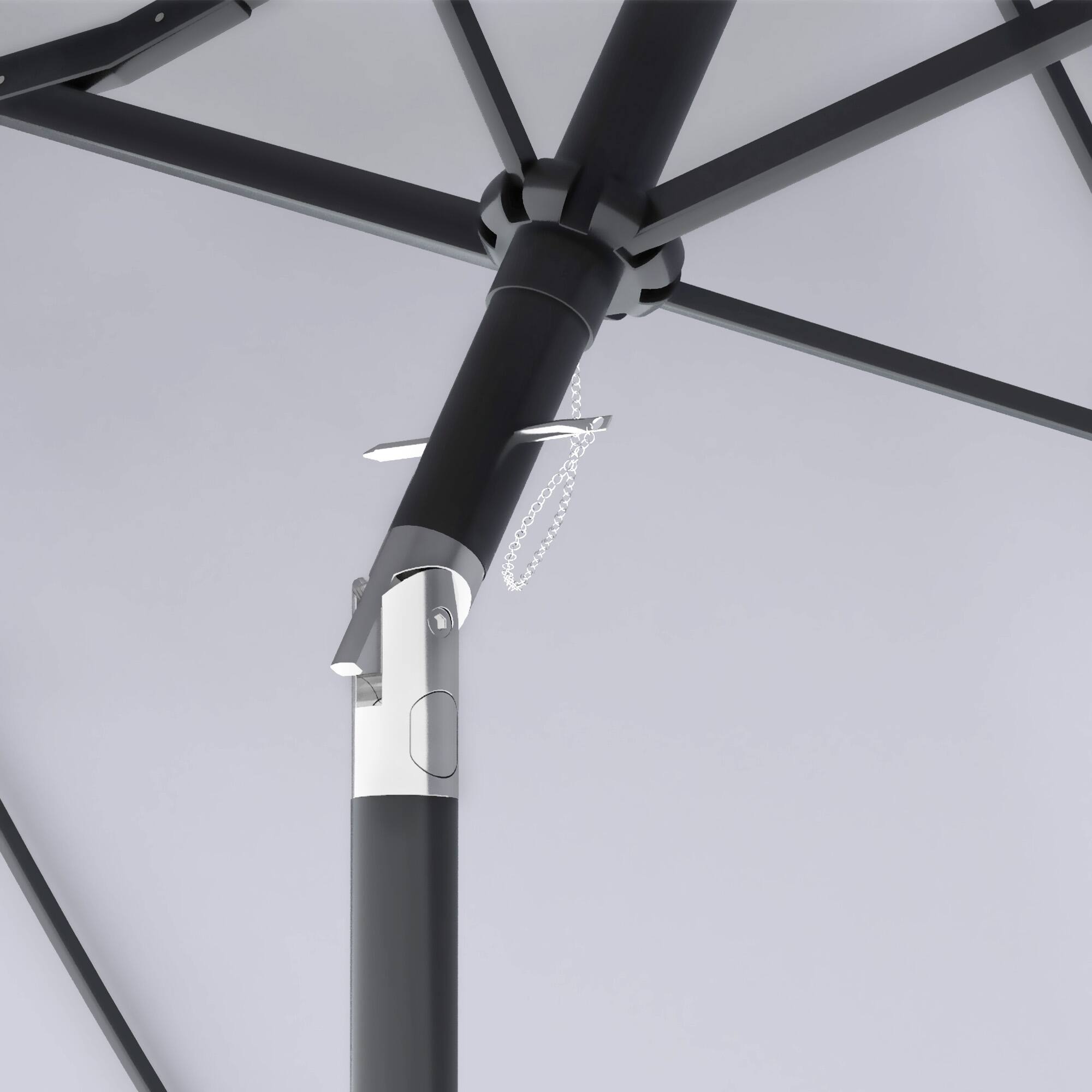 Alt View 5. Outsunny - Double Sided Patio Umbrella, 9.5' Large Outdoor Market Umbrella with Push Button Tilt and Crank, 3 Air Vents - Cream.