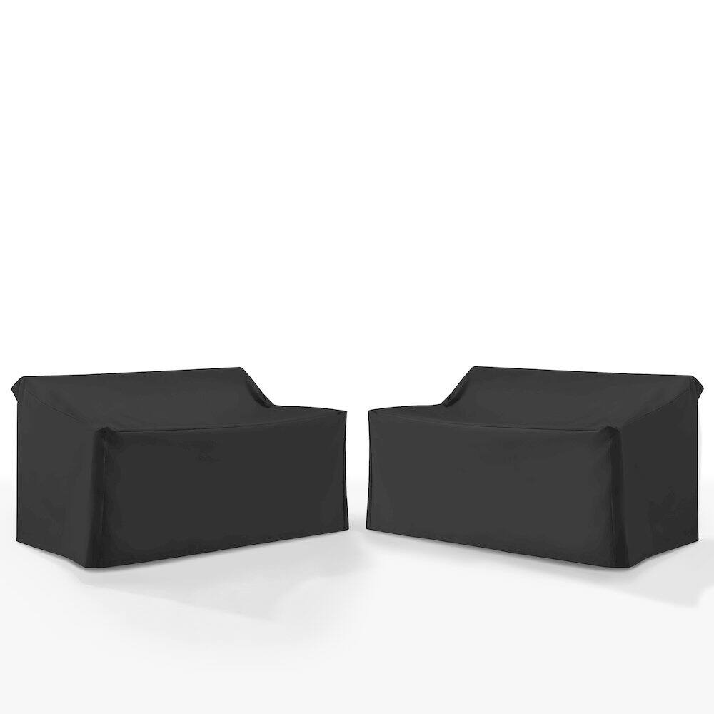 Alt View 2. Crosley Furniture - 2Pc Outdoor Loveseat Furniture Cover Set - 2 Loveseats - Black.