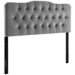 Annabel Diamond Tufted Performance Velvet Queen Headboard by Modway - Gray