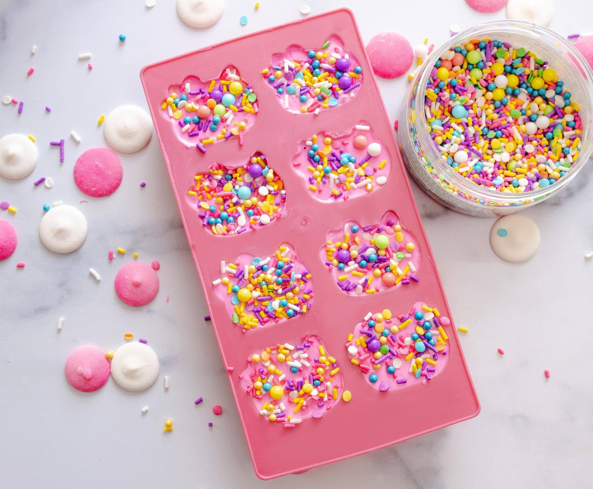 Alt View 4. Silver Buffalo - Sanrio Hello Kitty Hearts Silicone Ice Cube Tray | Makes 8 Cubes - Pink.