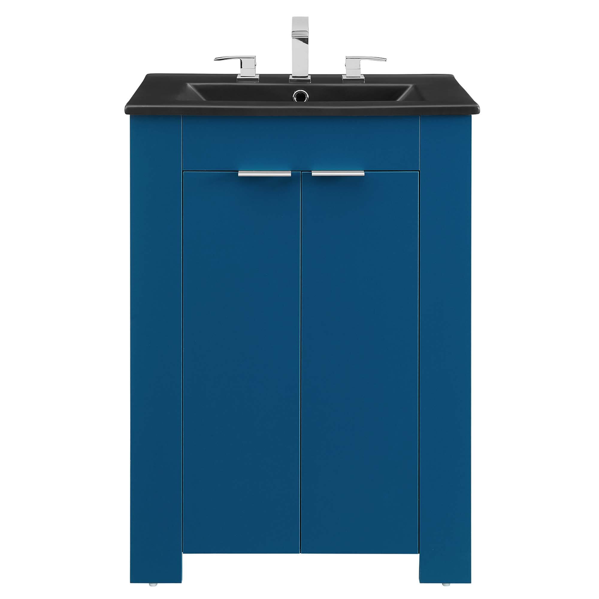 Alt View 7. Modway - Maybelle Bathroom Vanity Basin Included - Navy Black.
