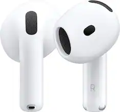 Front. Apple - AirPods 4 with Active Noise Cancellation - White.