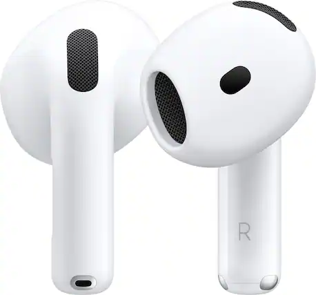 Front. Apple - AirPods 4 - White.