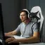 Alt View 12. Costway - Massage Gaming Chair Reclining Office Chair with Footrest - White + Black.