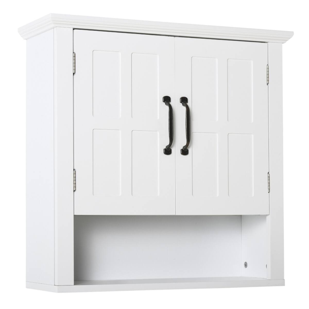 Front. SlickBlue - Bathroom Wall Cabinet with 2 Shelves, Compact Wall-Mounted Storage Organizer for Small Spaces - White.