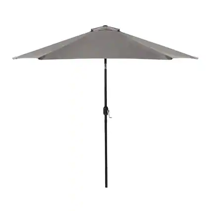 Front. Vaczon - 9' Outdoor Patio Umbrella with Crank Lift and 30° Tilt, UV50+ Market Umbrella with Steel Frame and Polyester - Graphite.