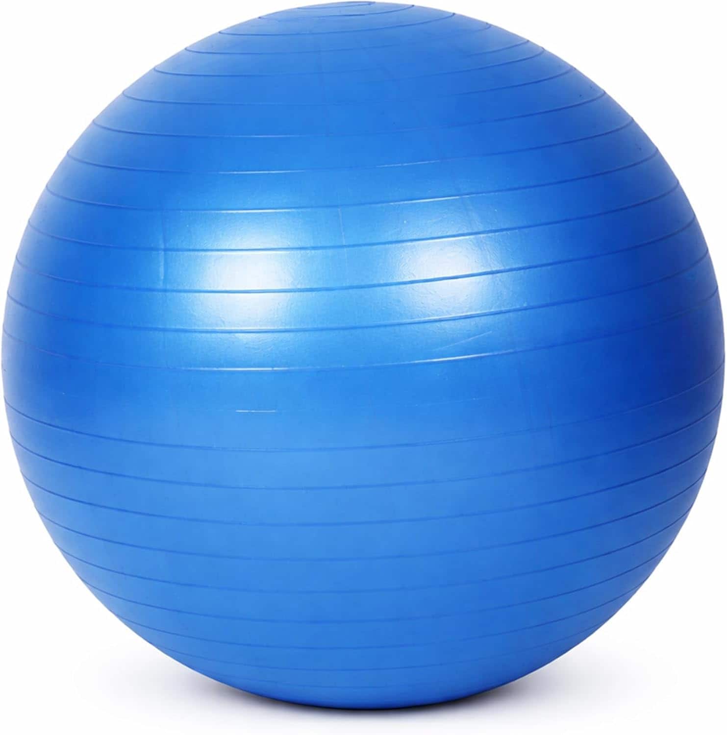 Amber Sporting Goods - Premium Fitness Ball with Strap – Stability, Core Strength & Balance Trainer for Home Gym & Physical Therapy 55 cm - Blue