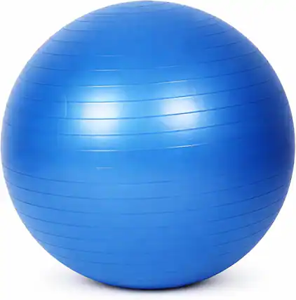 Front. Amber Sporting Goods - Premium Fitness Ball with Strap – Stability, Core Strength & Balance Trainer for Home Gym & Physical Therapy 65cm - Blue.