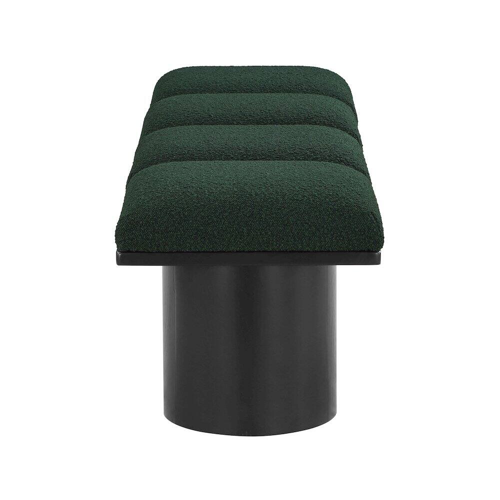 Left. Meridian Furniture - Pavilion Green Boucle Fabric Bench - Green Boucle Fabric.