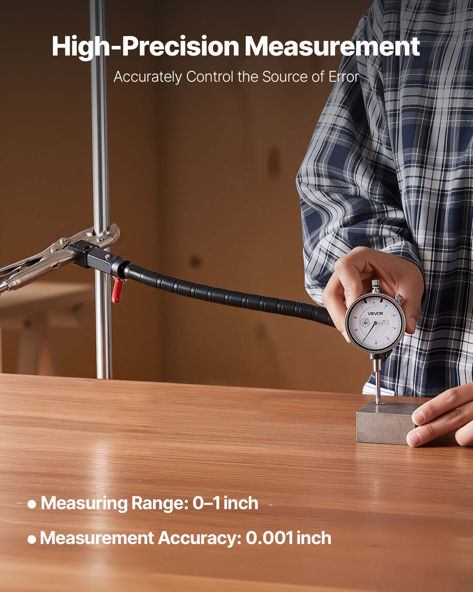 High-Precision Measurement  
Accurately Control the Source of Error  

- Measuring Range: 0-1 inch  
- Measurement Accuracy: 0.001 inch