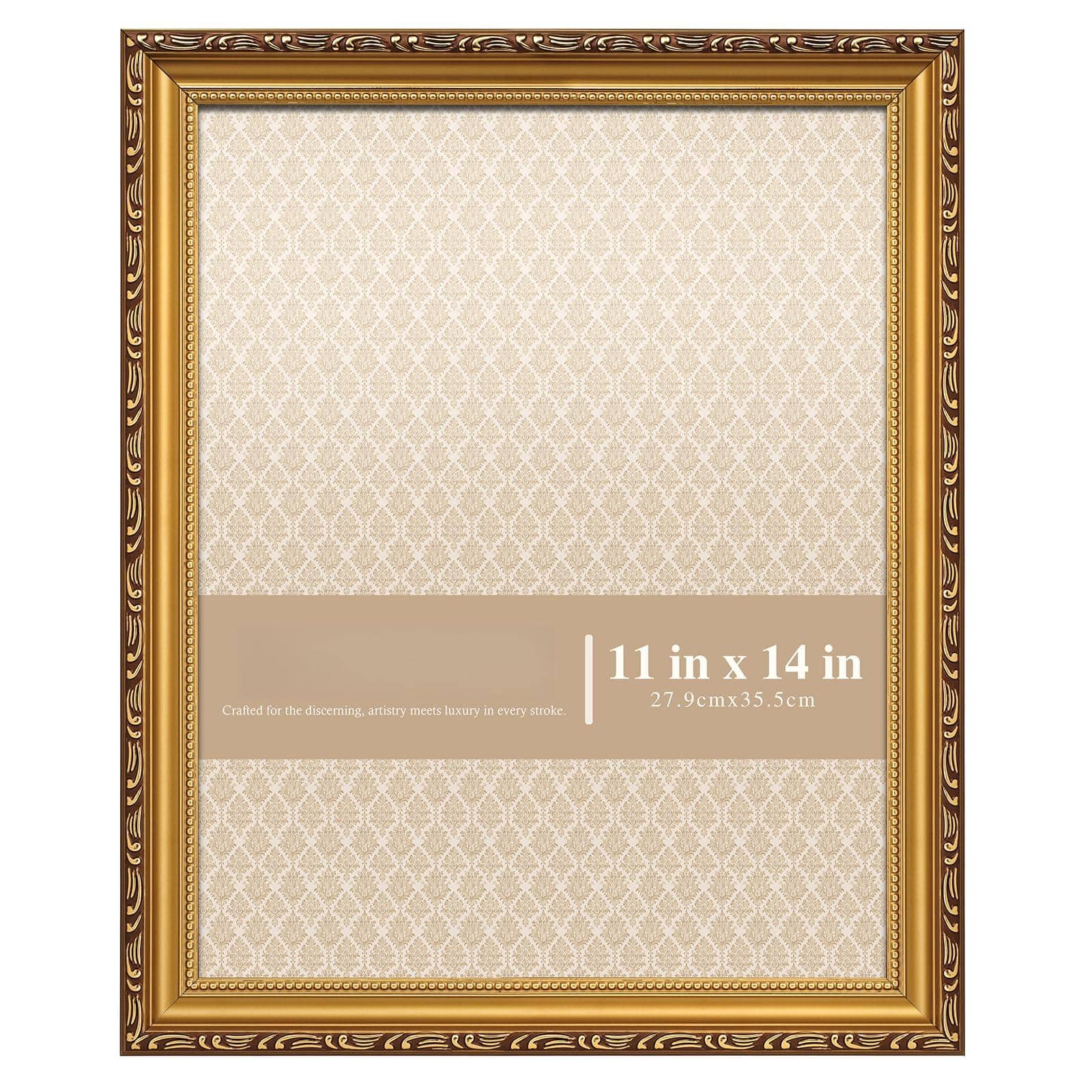Stylel Star - Picture Frame - Frames For Wall Hanging And Tabletop Display Ornate Photo Poster Vintage With Durable Plexiglass - Gold