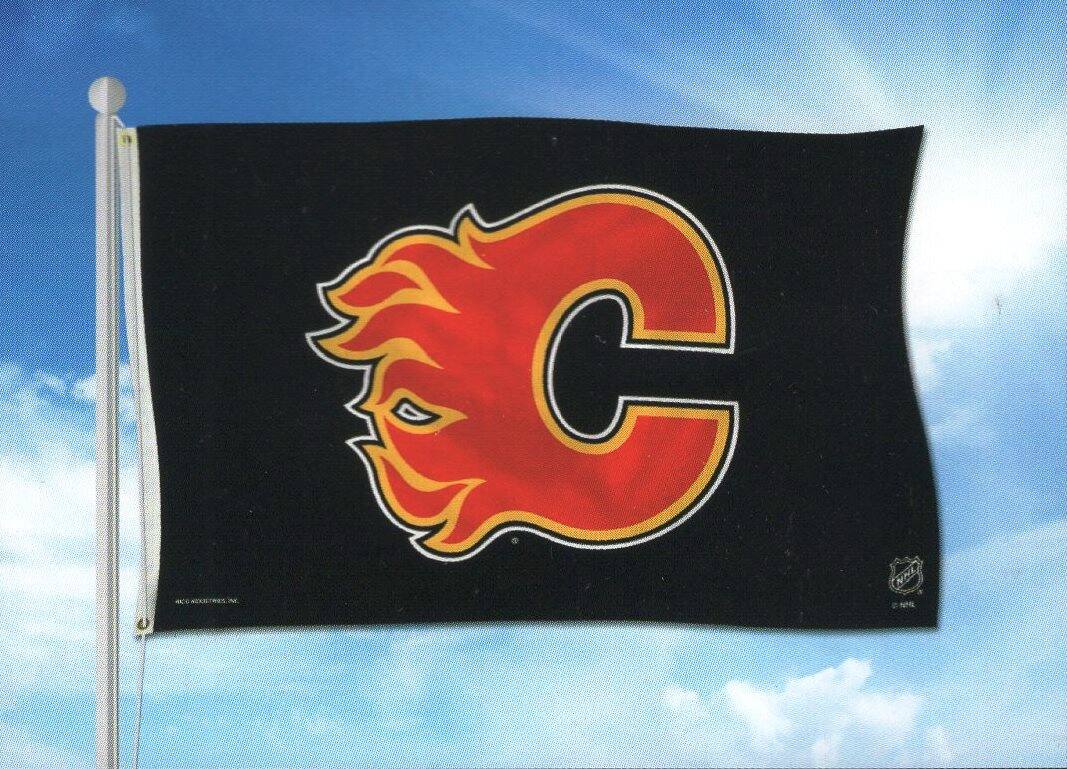 Rico Industries - Calgary Flames NHL 3X5 Indoor Outdoor Banner Flag with grommets for hanging - Multi