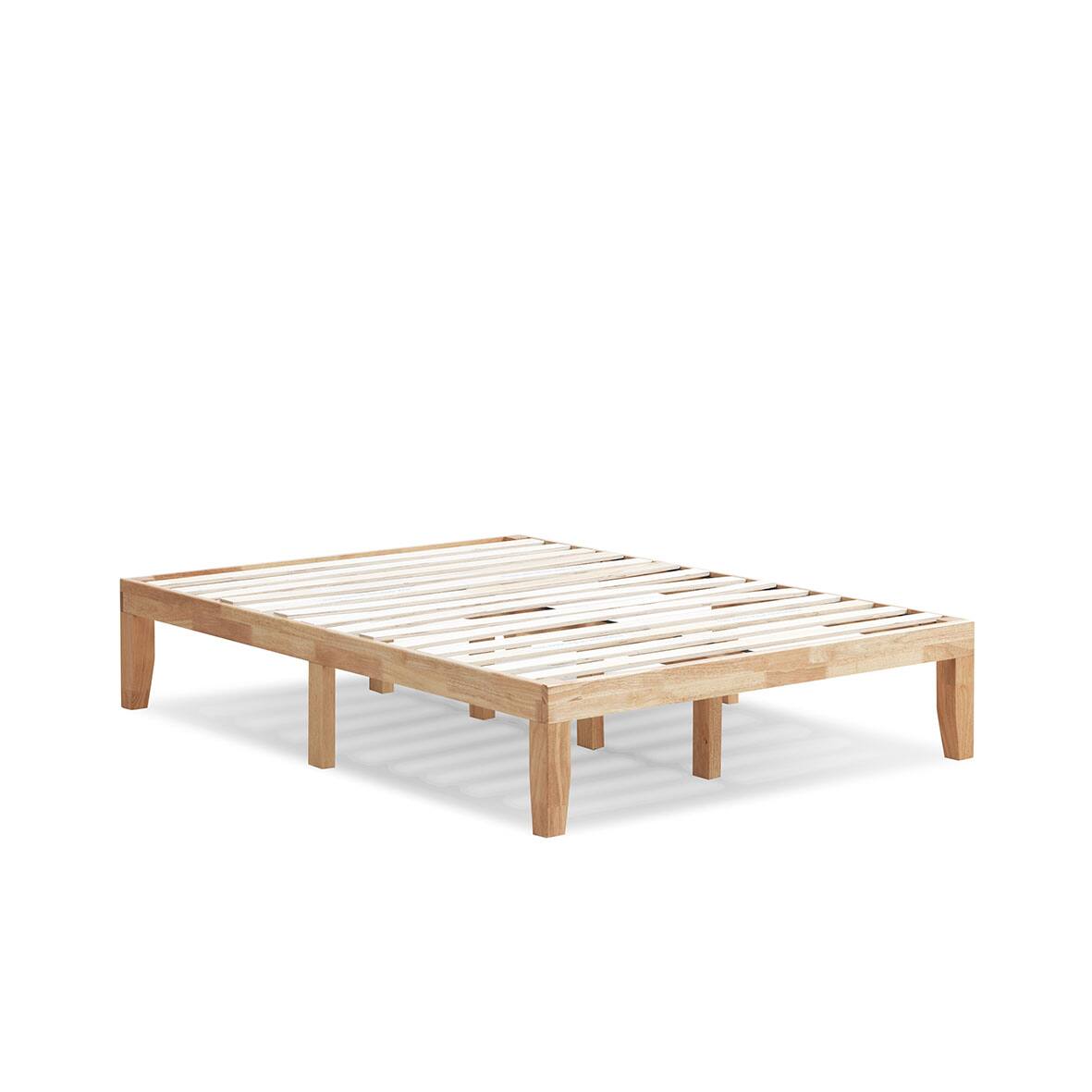 Gymax - 14'' Full Size Wooden Platform Bed Frame w/ Strong Slat Support - Natural