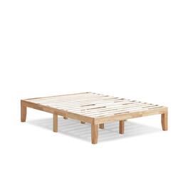 Gymax - 14'' Full Size Wooden Platform Bed Frame w/ Strong Slat Support - Natural