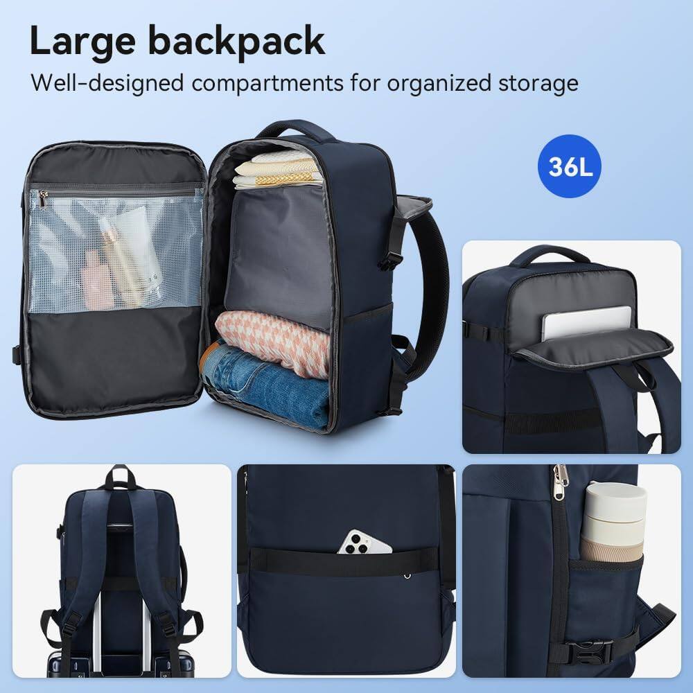 Large backpack  
Well-designed compartments for organized storage  
36L