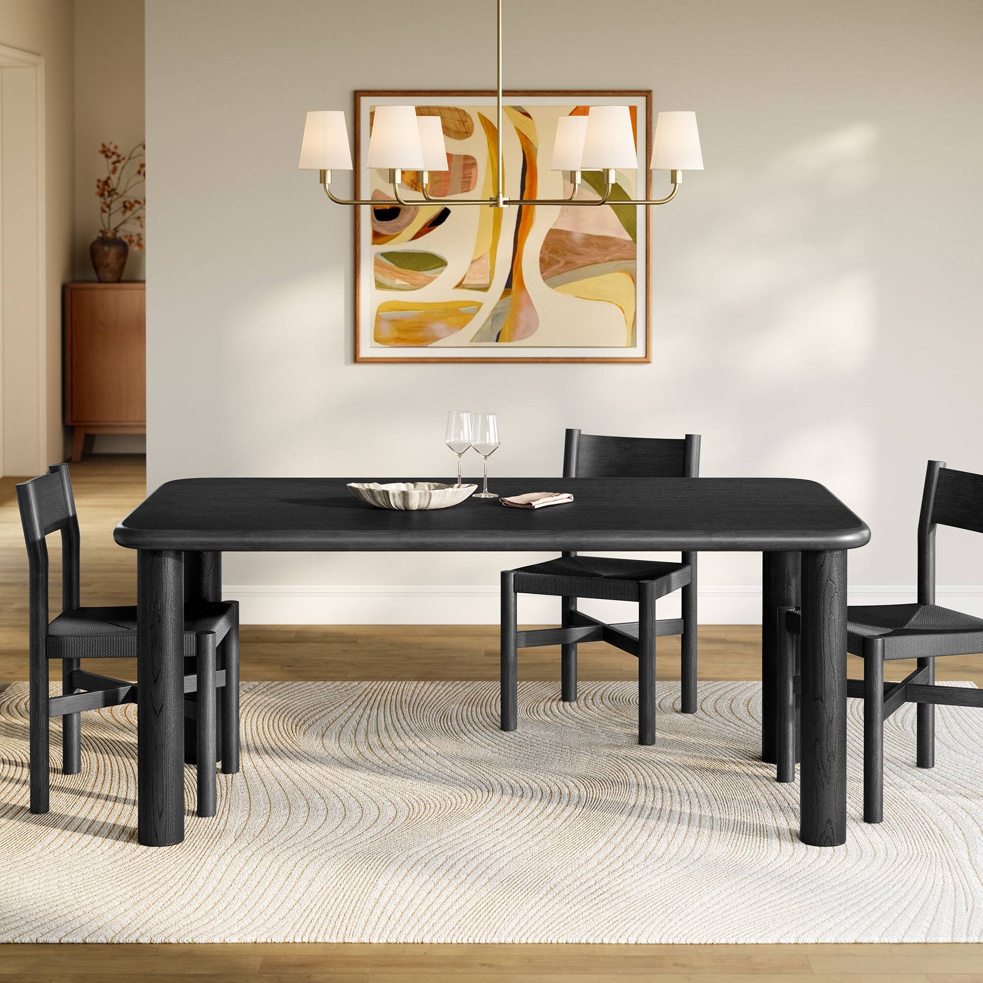 Alt View 4. Modway - Alvia 72" Rectangular Wood Dining Table by Modway - Black.