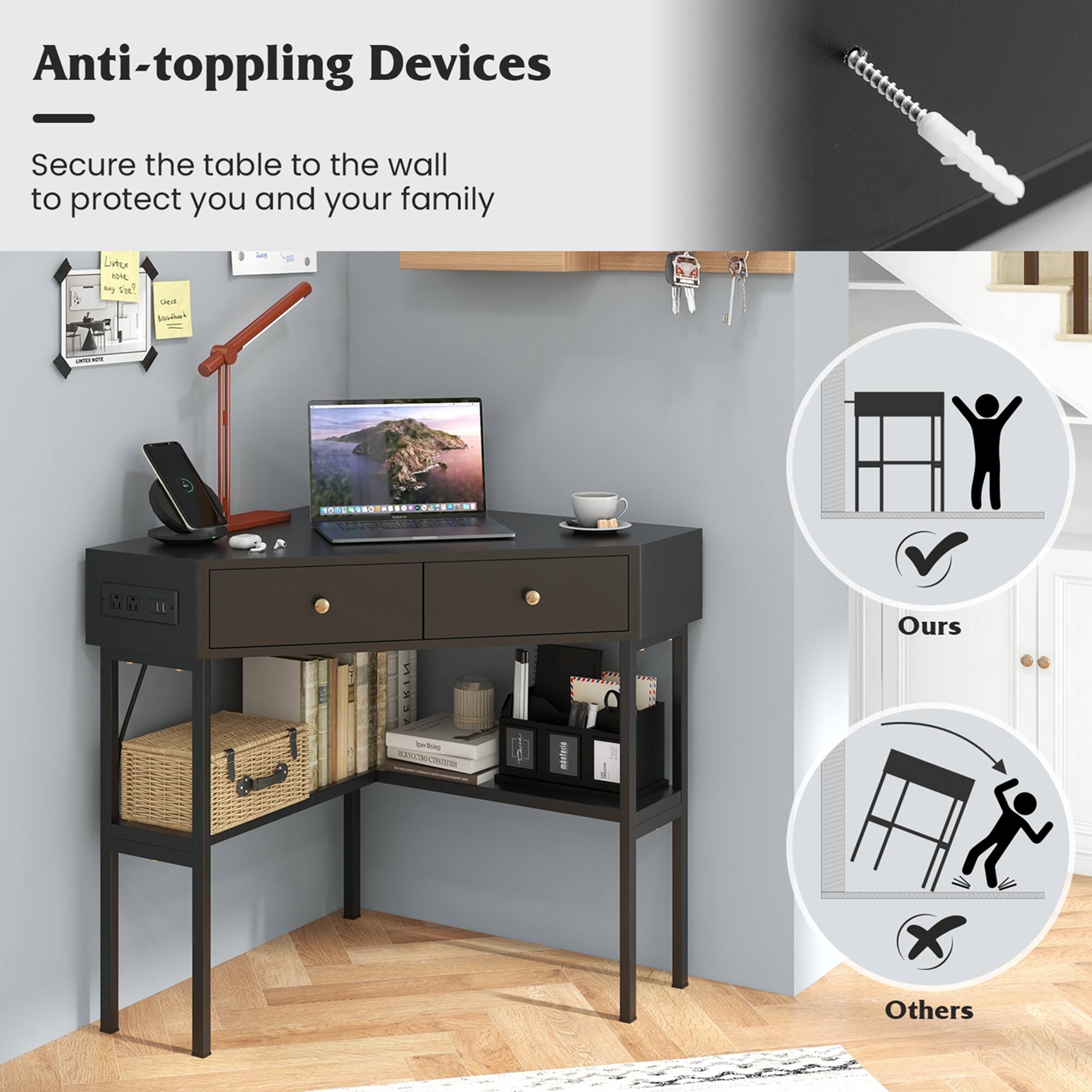 Anti-toppling Devices

Secure the table to the wall to protect you and your family

Ours

Others