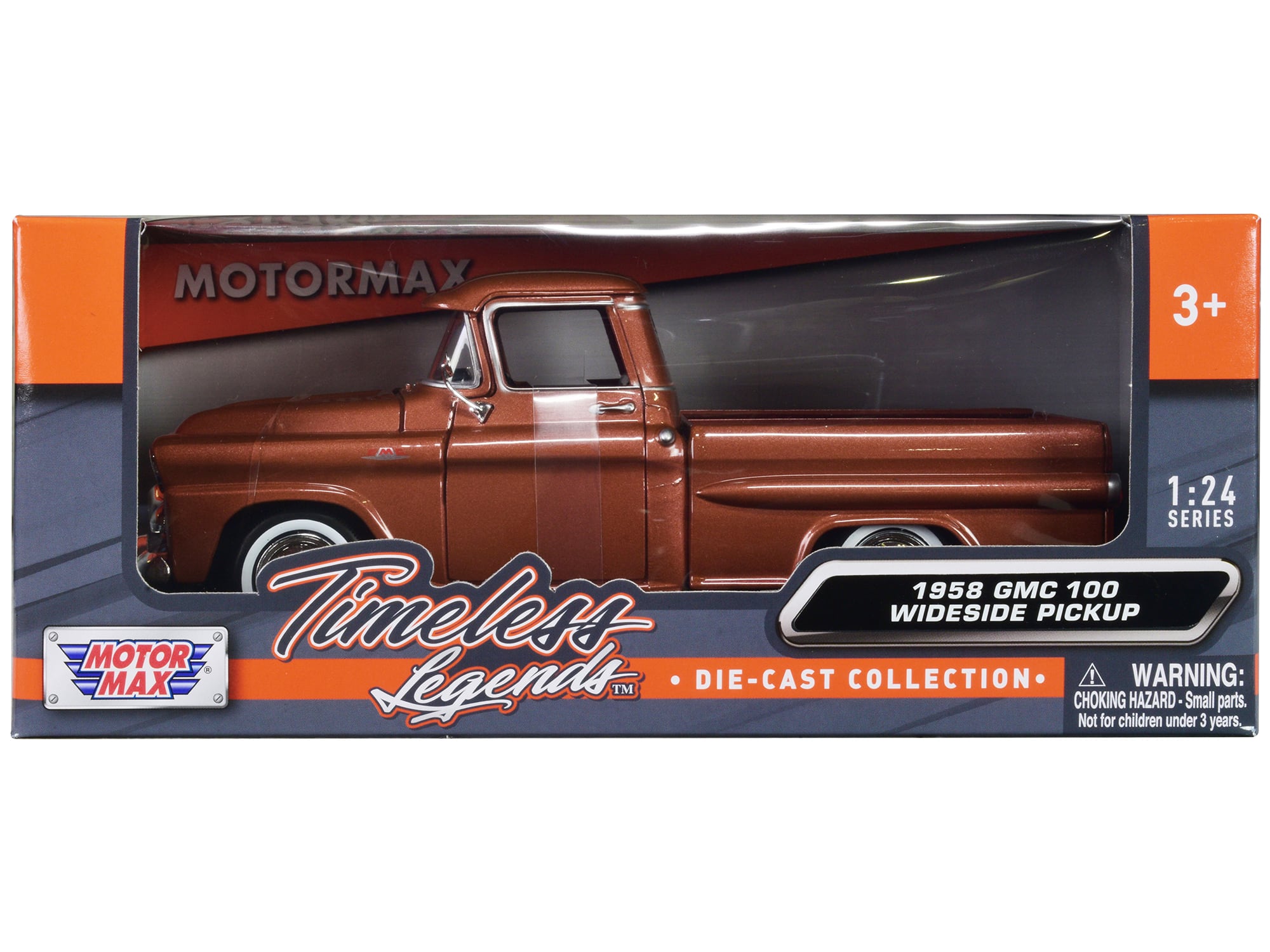"1958 GMC 100 Wideside Pickup Truck Brown Metallic ""Timeless Legends"" Series 1/24 Diecast Model Car by Motormax" price history on PriceWatchPro