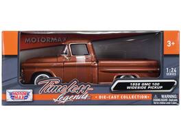 1958 GMC 100 Wideside Pickup Truck "Timeless Legends" Series 1/24 Diecast Model Car by Motormax - Brown Metallic