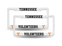 Rico Industries - Tennessee Volunteers Raised Letter White Plastic License Plate Frame - Set of 2 - Multi