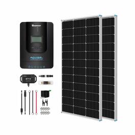 Renogy - 200 Watt 12 Volt Monocrystalline Solar Kit w/ 2 Pcs 100W Solar Panel and 20A MPPT Charge Controller - Black