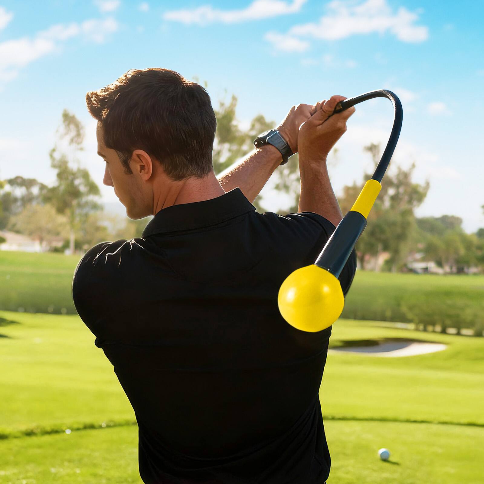 Gymax Golf Swing Trainer Aid 47'' Warm up Practice Stick w