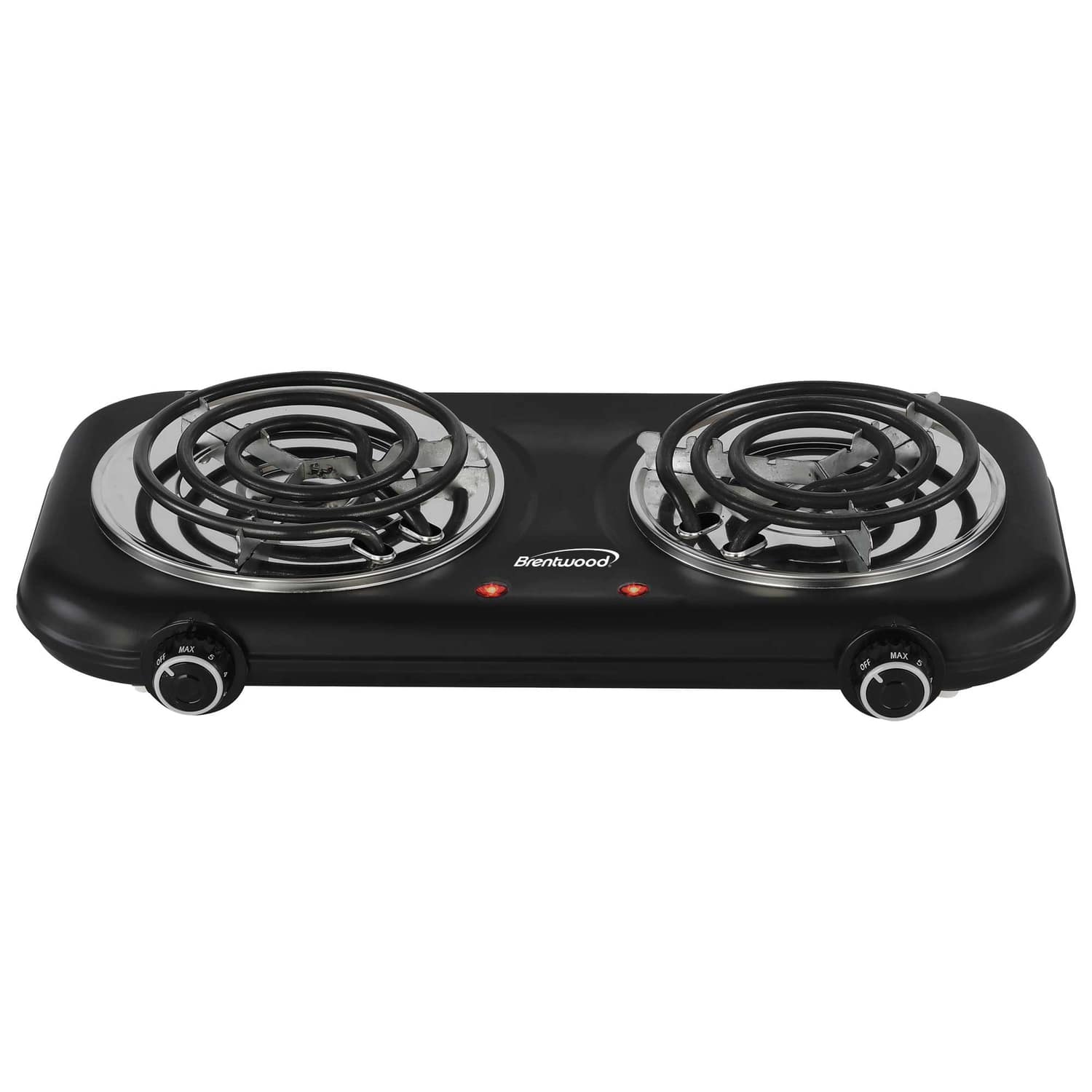 Brentwood - Double-Coiled 1100W Countertop Electric Burner, Temperature Control, Power Indicator Light - Black