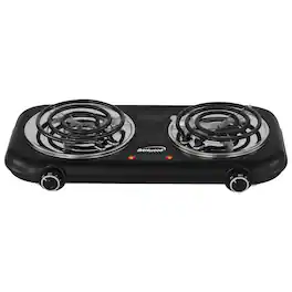 Brentwood - Double-Coiled 1100W Countertop Electric Burner, Temperature Control, Power Indicator Light - Black