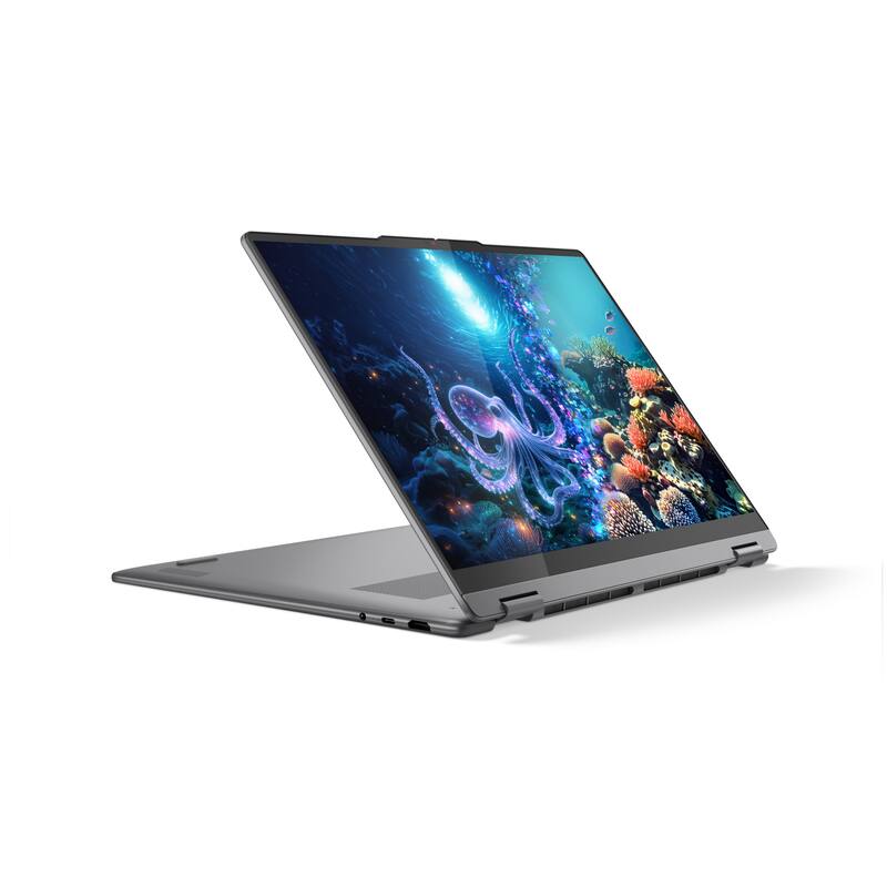 Alt View 3. Lenovo - Lenovo Yoga 7i 16" 2-in-1 Touch,Ultra 7 256V,16GB RAM,2TB SSD,Backlit Keyboard,Fingerprint,Win 11 Pro,Grey - Grey.