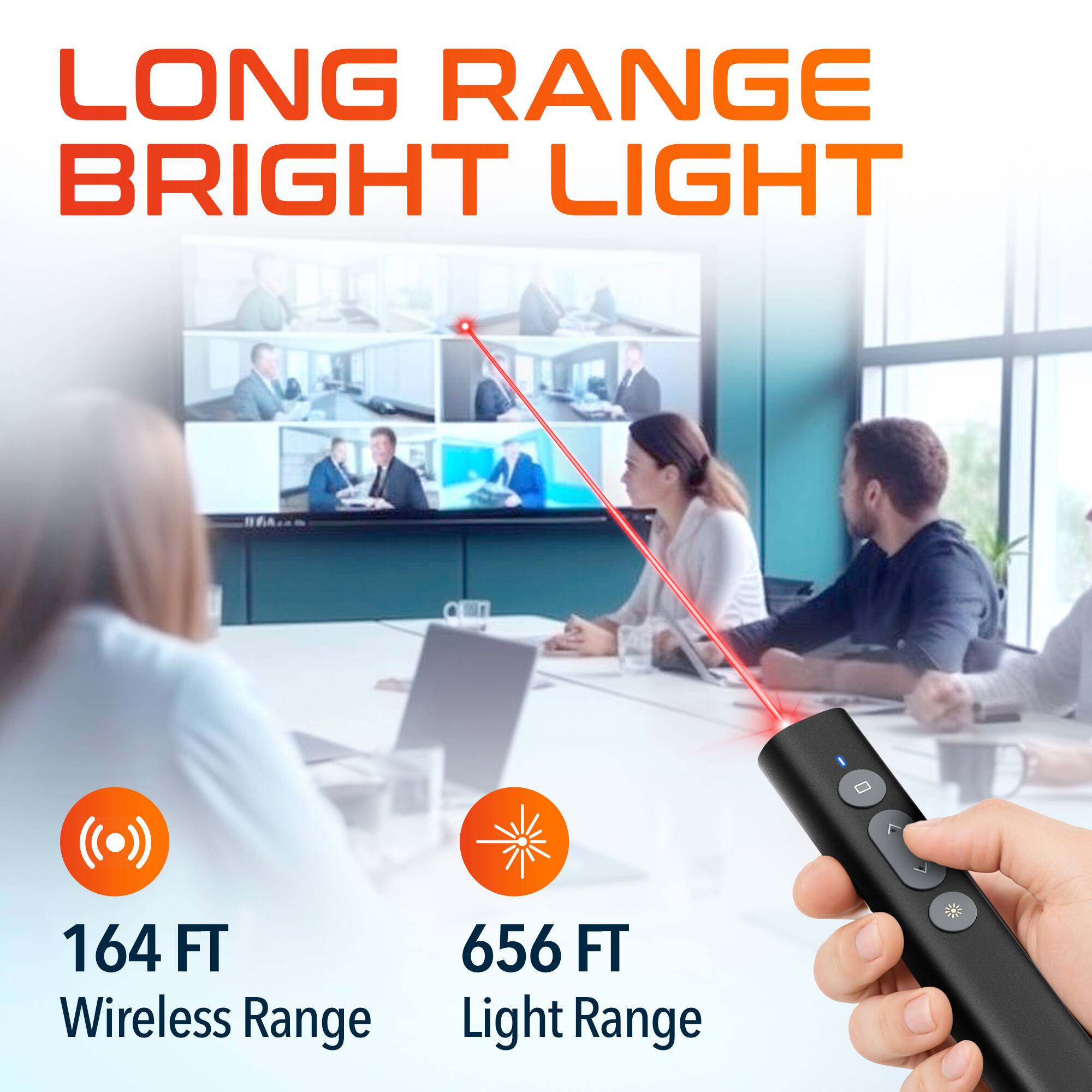 LONG RANGE BRIGHT LIGHT - 164 FT Wireless Range 656 FT Light Range